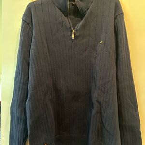 Classic Navy Zip-Up Sweater